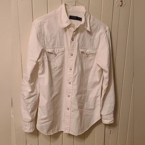 Polo bt Ralph Lauren vintage, white, denim shirt. Size medium.